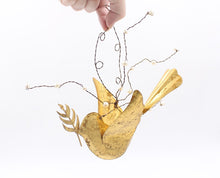  6" Gold Metal Dove Ornament w/Pearls