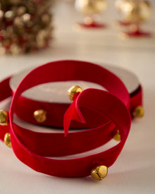  Red Velvet Ribbon w/ Jingle Bells 1.5"