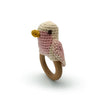 Knited Blue or Pink Chickadee Teether