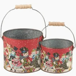 Retro Snowmen Buckets