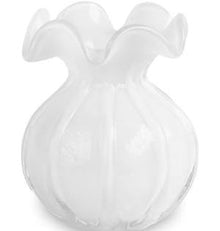  Glass Vento Small White Bud Vase