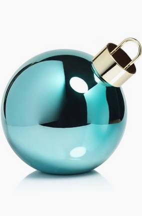 LED Blue Glass Oversized Ornament