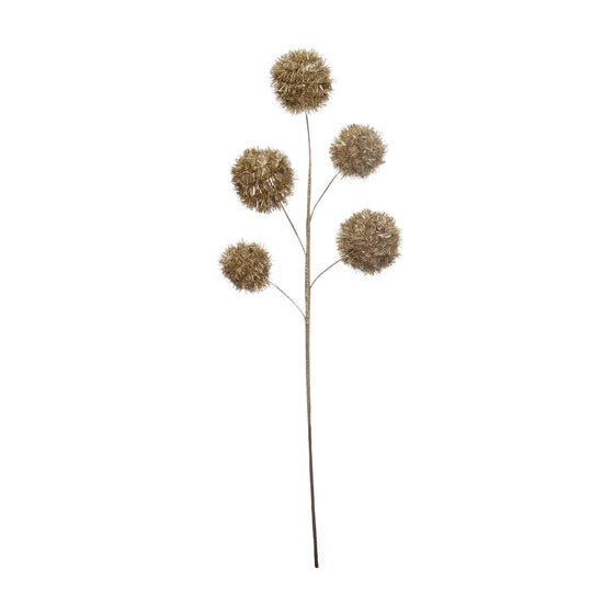 Champagne Tinsel Ball Pick 28"