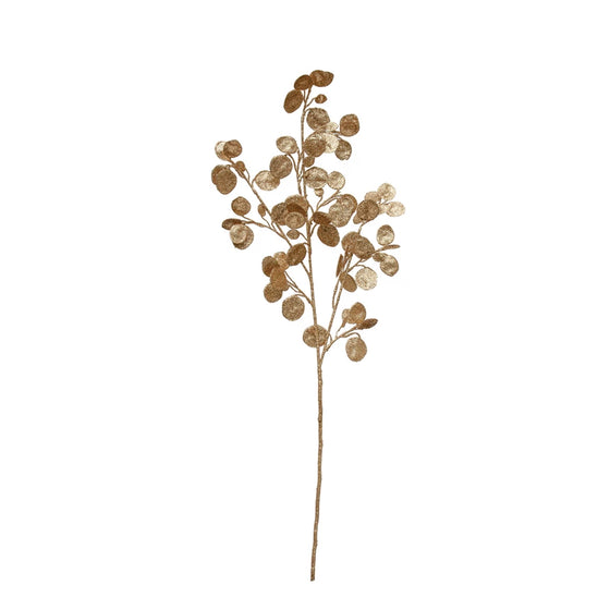 Gold Eucalyptus Leaf Spray 33"