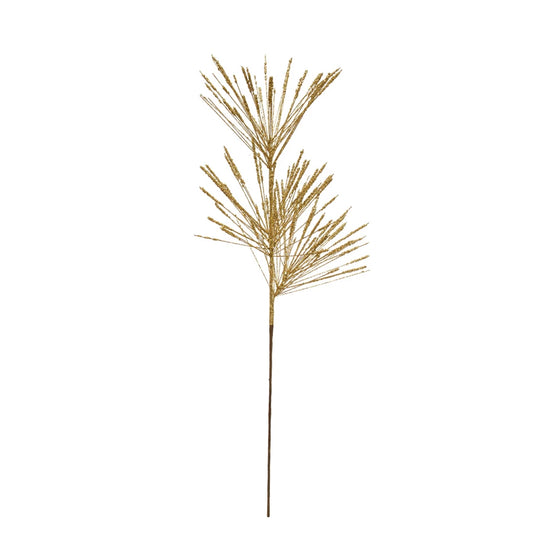 Gold Glitter Long Needle Pine Spray 28"