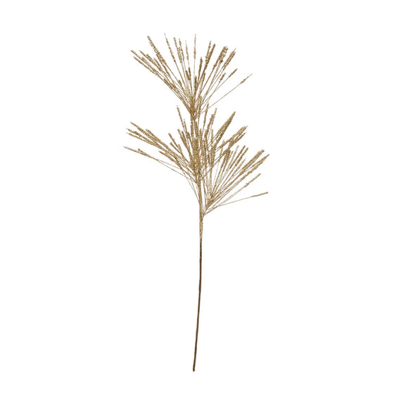 Champagne Glitter Long Needle Pine Spray 28"