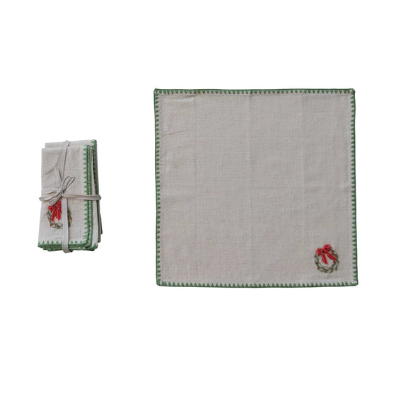 Set of 4 Wreath Napkins