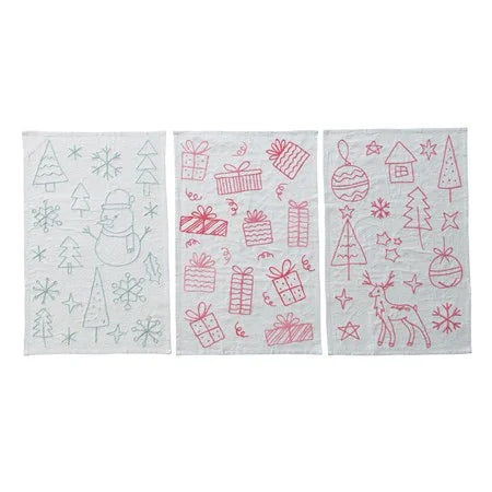 Embroidered Tea Towel Set of 3