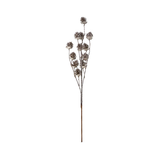 29"L Plastic Pinecone Stem w/ Glitter, Gold or Champagne