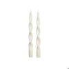 Set of 2 Twisted Unscented Taper Candles 12"H