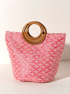 Woven Tote With Bamboo Handle