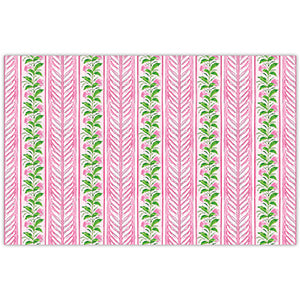 Pink Hydrangea Stripe Placemats