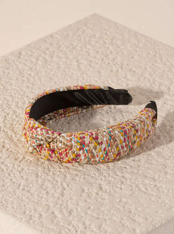 Multi Color Knotted Straw Headband