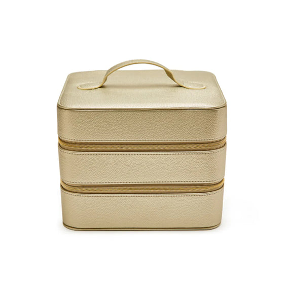 Gold Leah Travel Cosmetic Bag