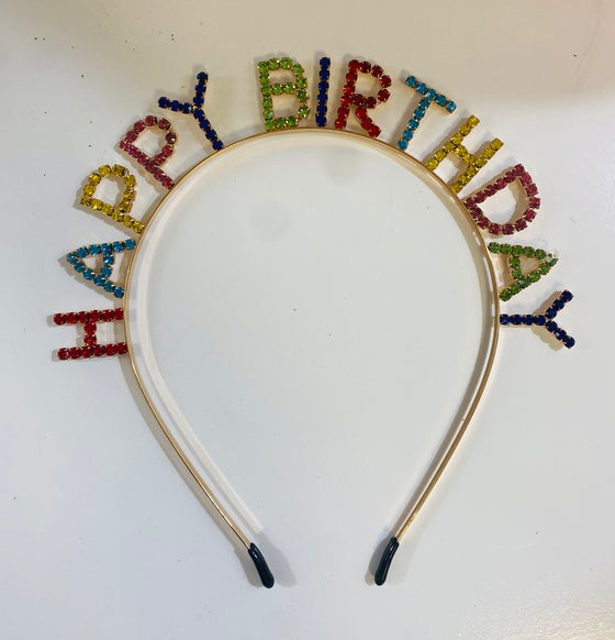 Colorful Rhinestone Birthday Headband