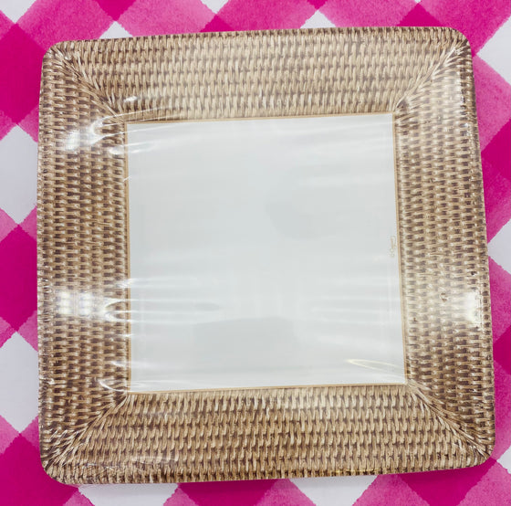Patterned Border Square Salad Plates