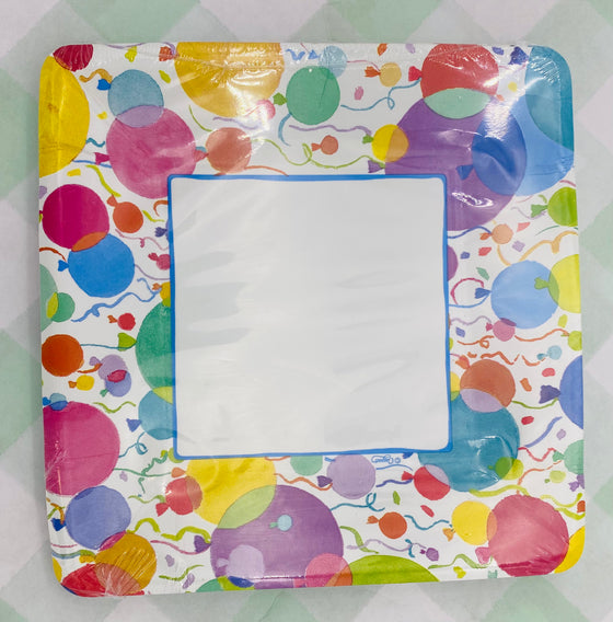 Patterned Border Square Salad Plates