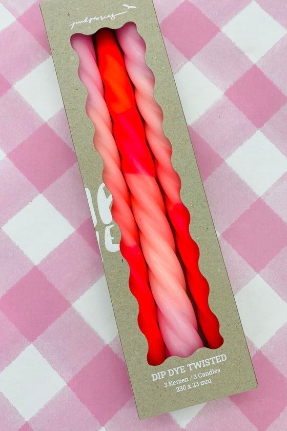 Dip Dye Twisted Taper Candles