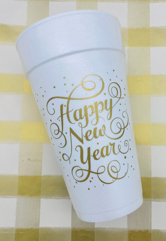 'Happy New Year' Foam Cups
