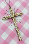 Pearl Wire Jewel Cross