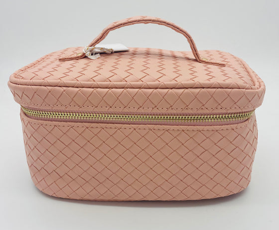 Pink Luxe Woven Train Case