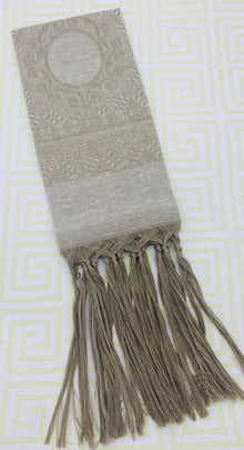 Luxury Taupe Fringe Hand Towel
