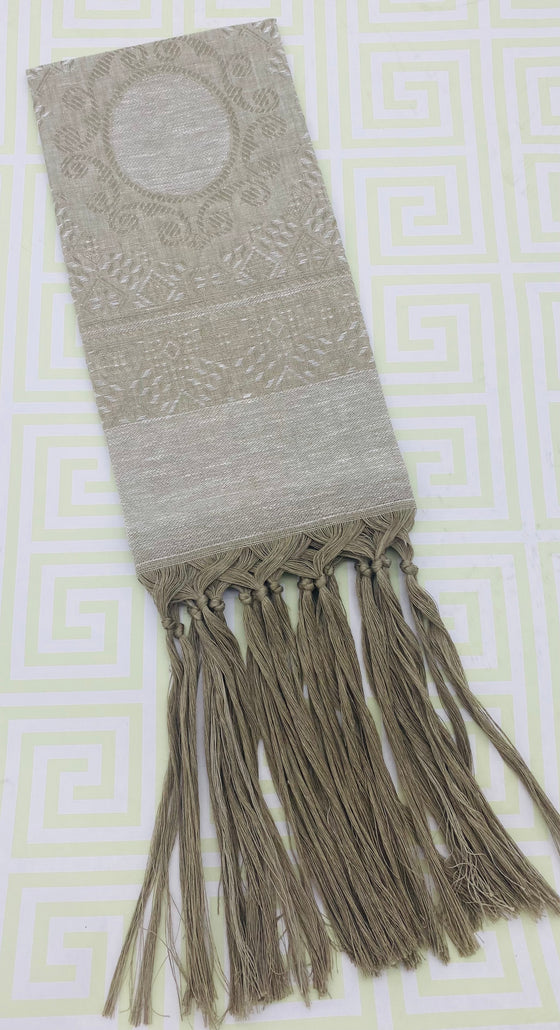 Luxury Taupe Fringe Hand Towel