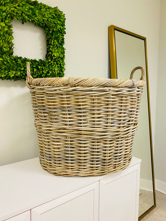 Oval Rattan Storage Basket