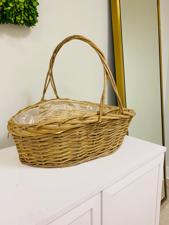 Large Oval Acasia Basket With Liner