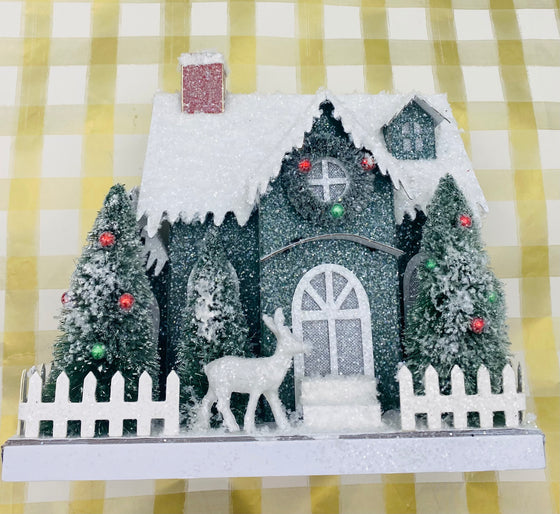 Snowy Paper Glitter House