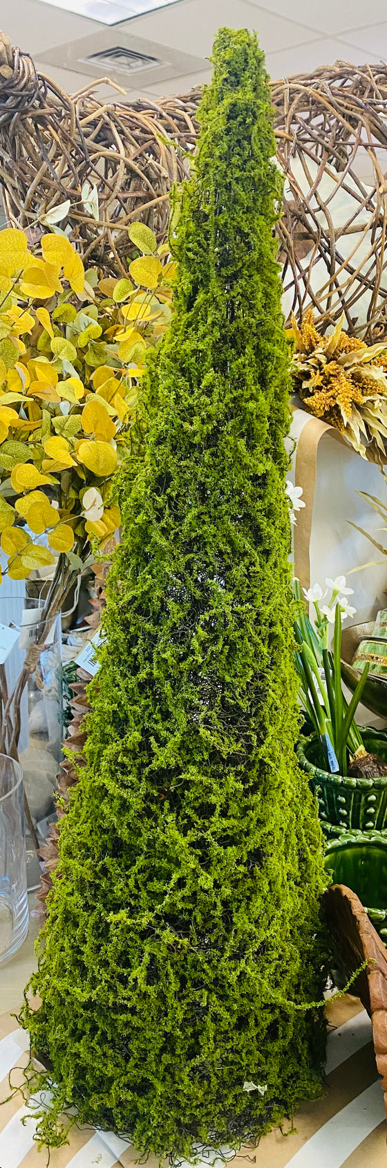 Faux Moss & Willow Cone Tree