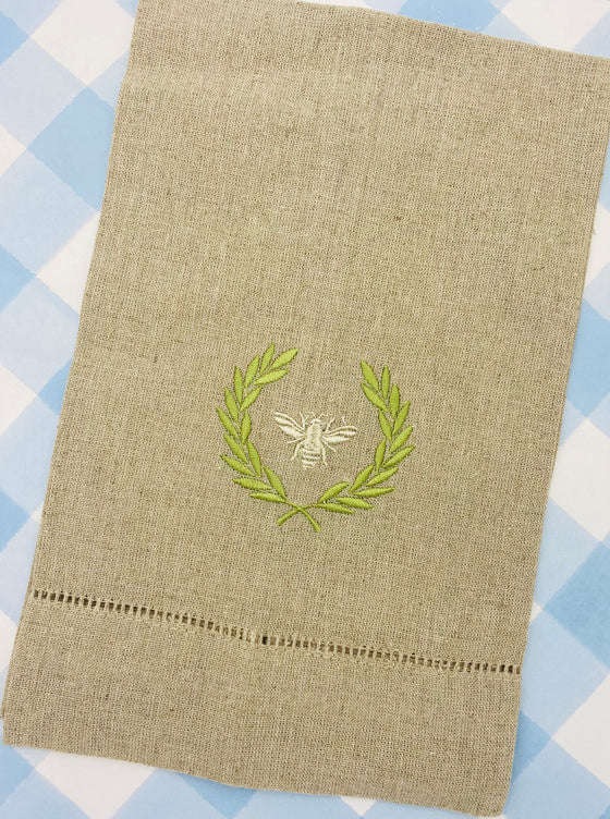 Green Bee Linen Towel