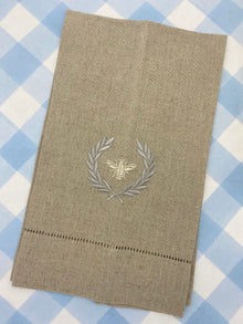  Grey Bee Linen Towel