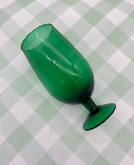 Stemmed Green Glass