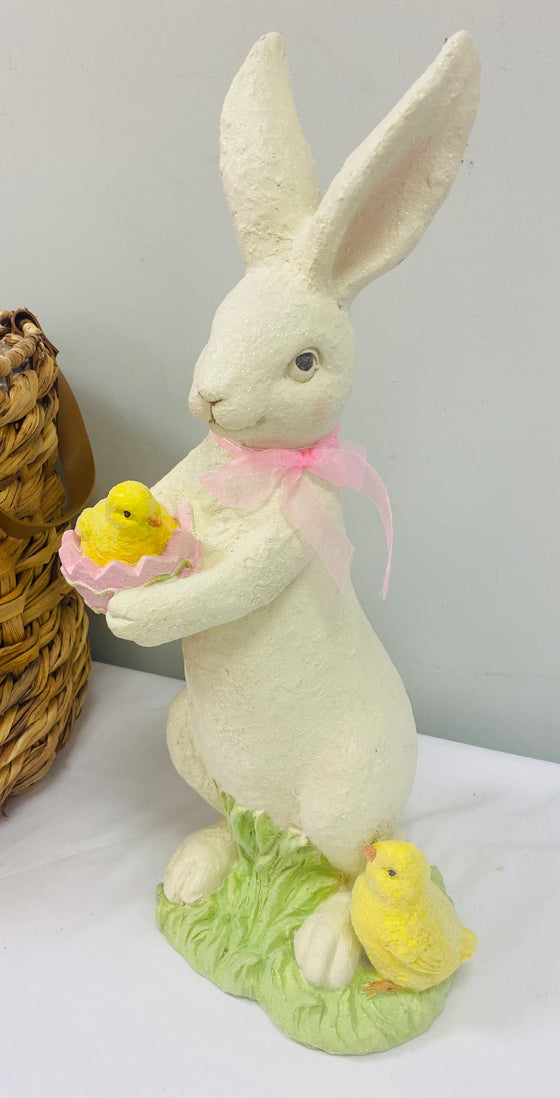 Glittered Bunny With Chick