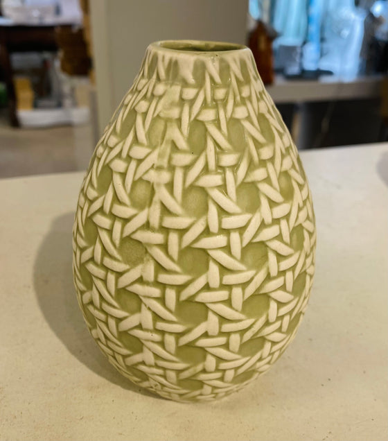 Embossed Large Cane Vase