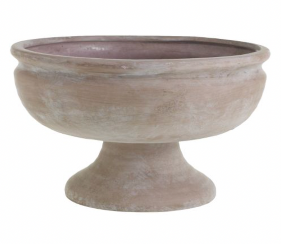 Large Grey Terracotta Compote