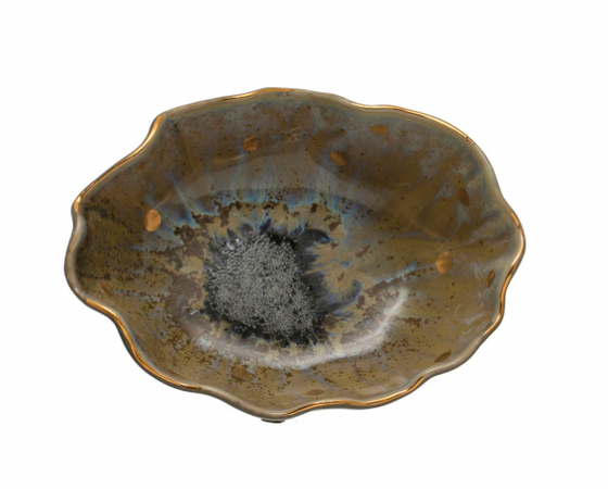 Grey Stoneware Fluted Bowl