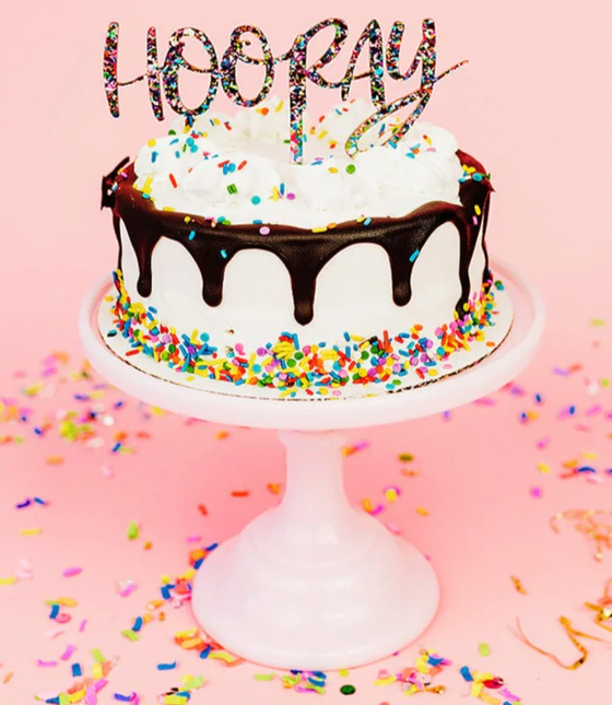 Hooray Confetti Cake Topper