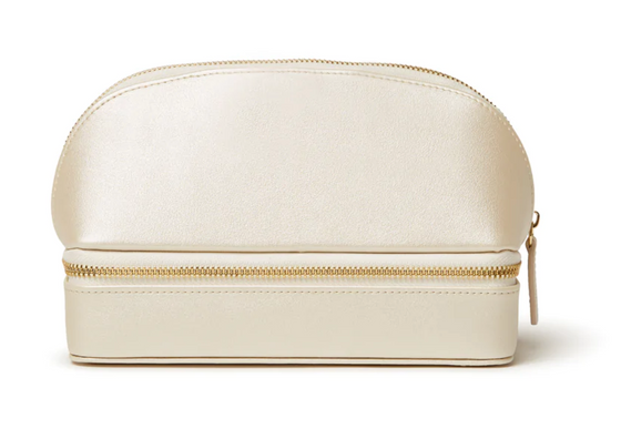 Pearl White Abbey Travel Cosmetic Case