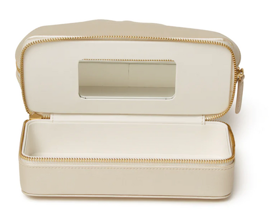 Pearl White Abbey Travel Cosmetic Case