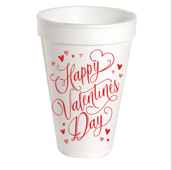Happy Valentine's Day Foam Cups