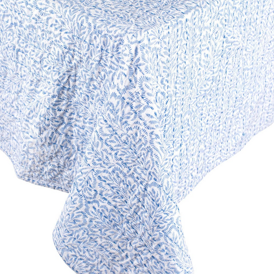 Blue Leaves Reversible Table Cloth