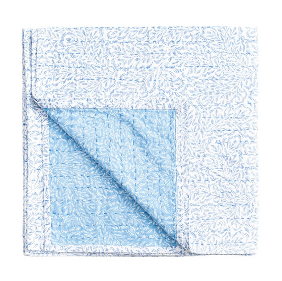 Blue Leaves Reversible Table Cloth