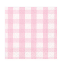  Pink Gingham Cocktail Napkin