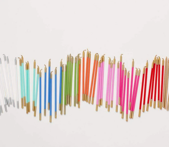 White & Gold Slim Birthday Candle