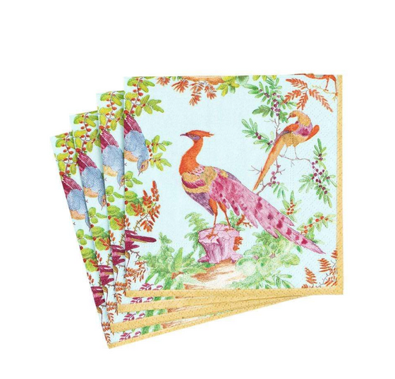Chelsea Bird Celadon Boxed Cocktail Napkin