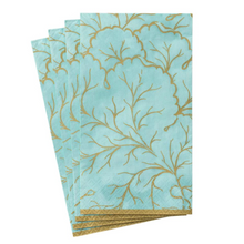  Aqua Gilded Majolica Guest Towel