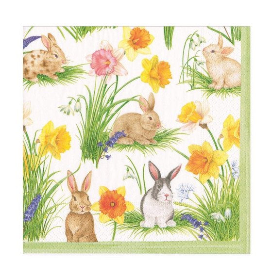 Bunnies & Daffodils Cocktail Napkin