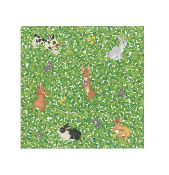 Bunnies & Boxwood Luncheon Napkin